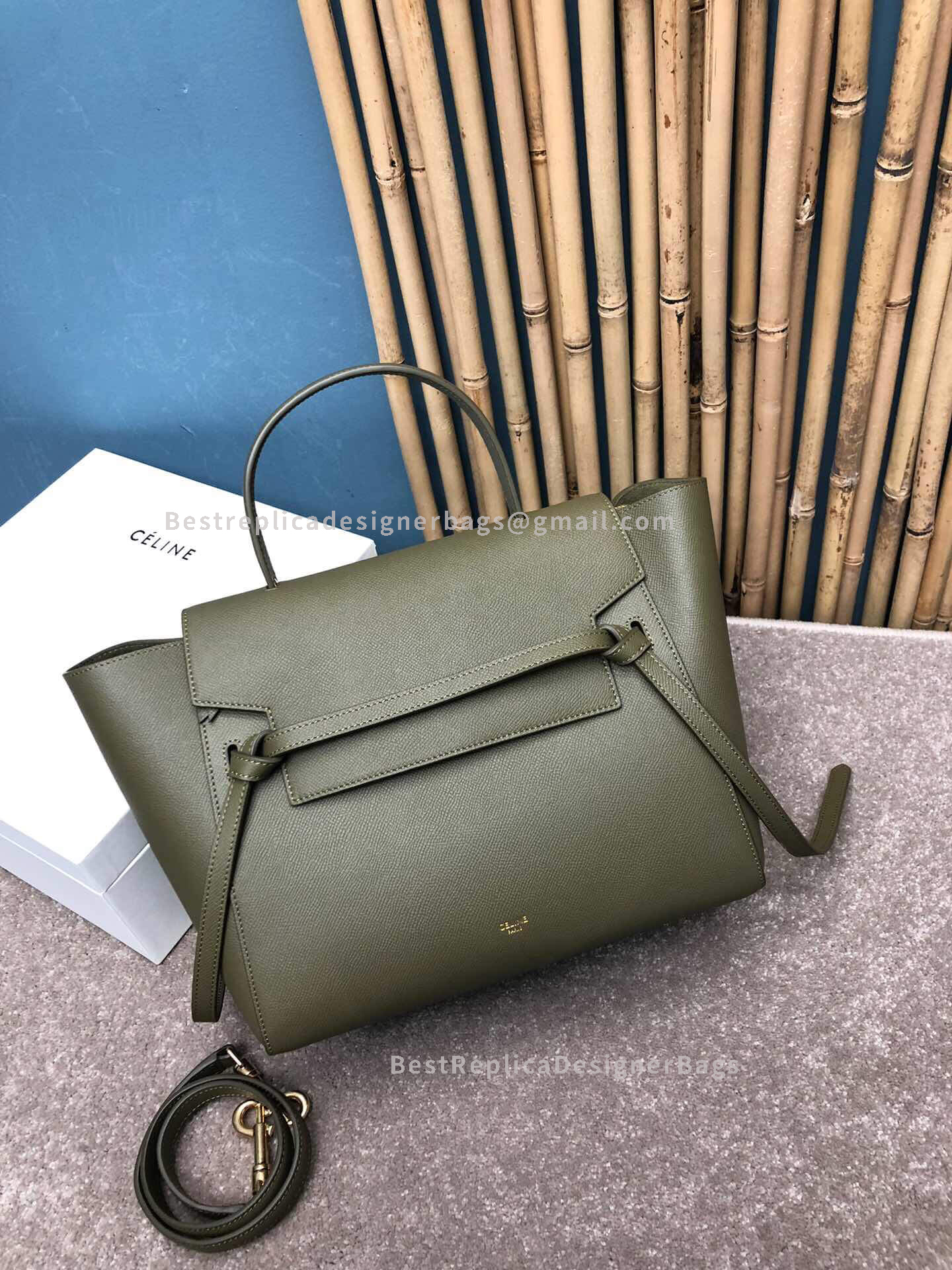 Celine Mini Belt Bag In Army Green Epsom Calfskin